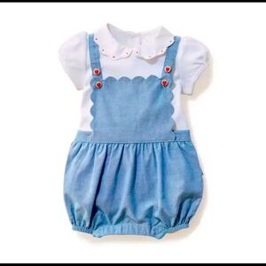 Janie and Jack BABY 2-PIECE STRAWBERRY BUTTON ROMPER SET